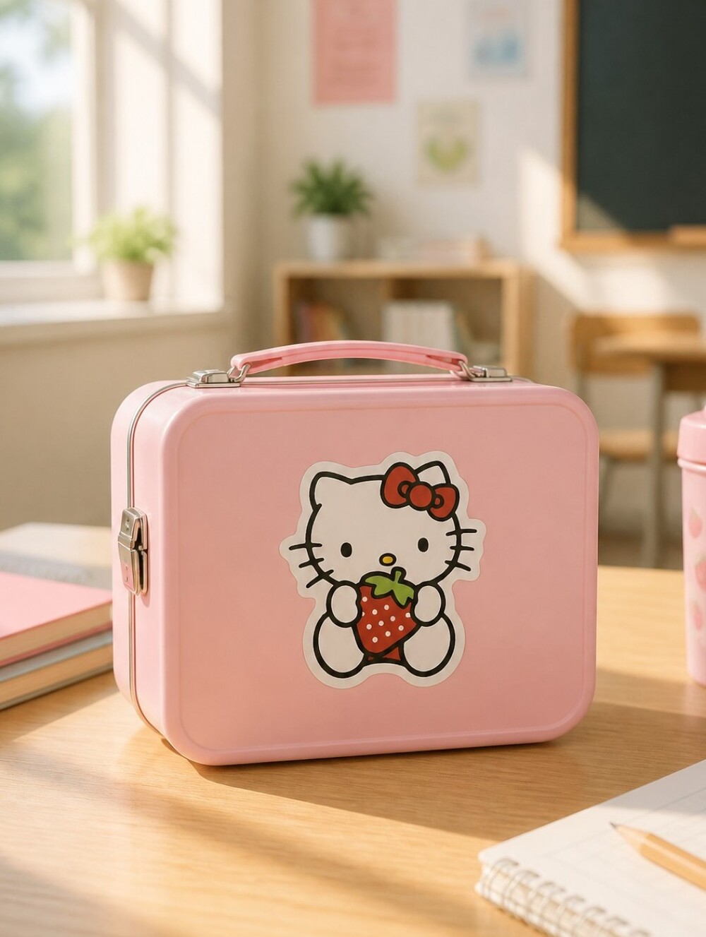 Hello Kitty Strawberry Sticker Fruit Kawaii Red Bow Vinyl Laptop Bottle Decal